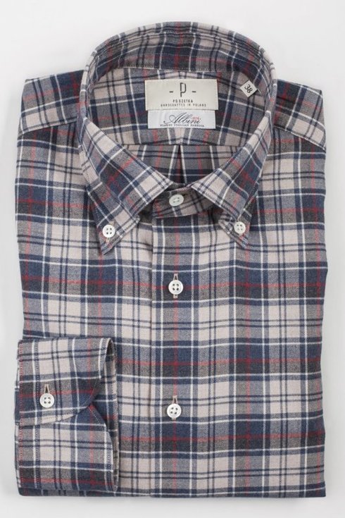 button down collar Albini flanel shirt | | Sklep Poszetka.com ...