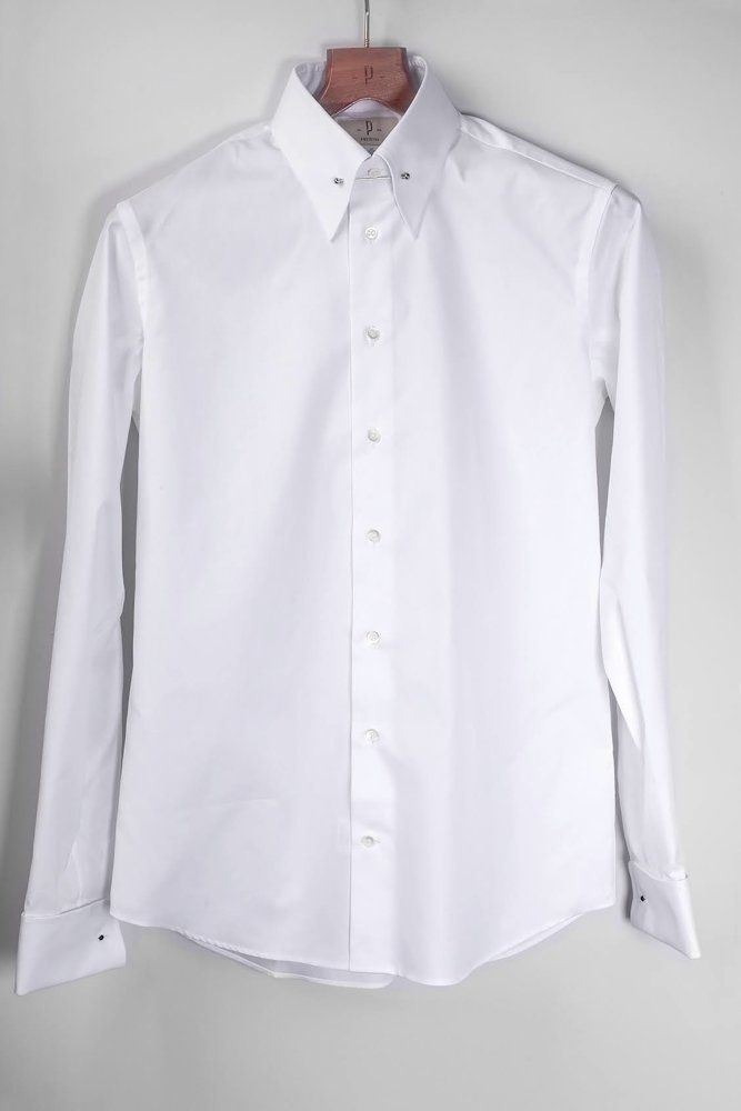 White pin collar shirt with a french cuffs Sklep