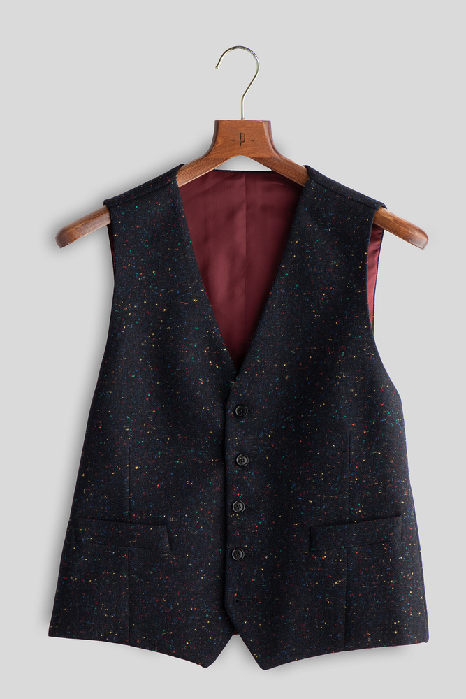 Midnight' Donegal Tweed Waistcoat Clothing Tailoring