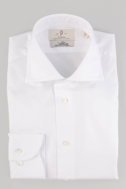 white formal shirt with semi spread collar Sklep
