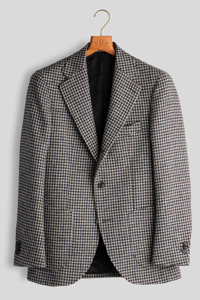 Szara Marynarka w Pepitę z Harris Tweedu